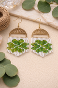 Emerald Glow Fringe Earrings